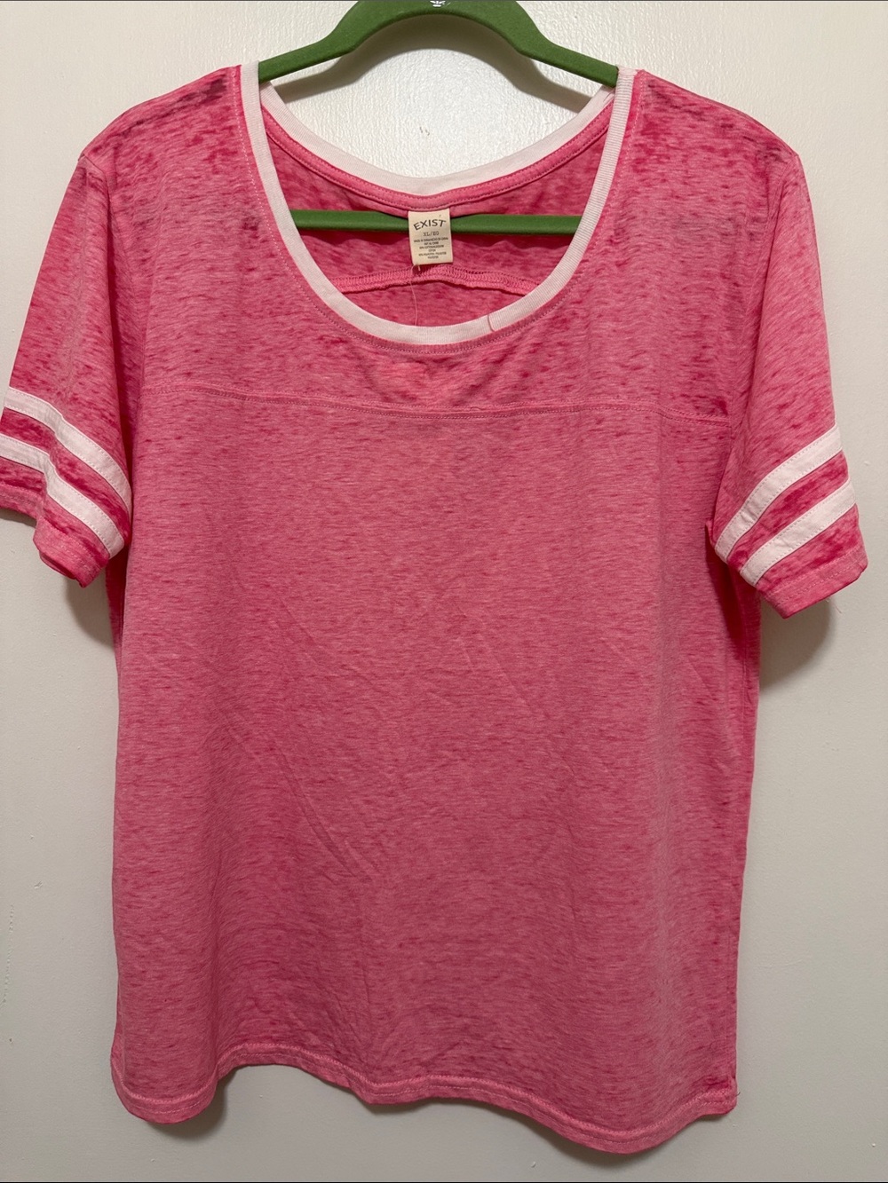 Exist Pinkish-Red Tee with White Ringer